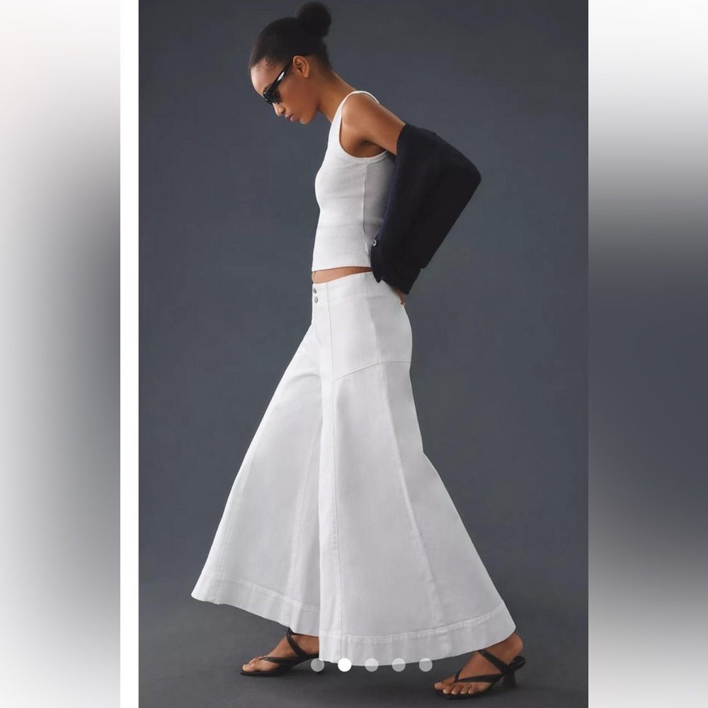 NWT Pilcro Corset High-Rise Crop White Culotte Jeans - 29 waist
